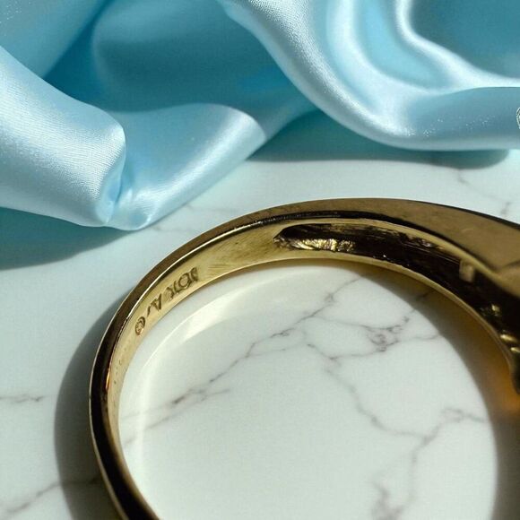 10K Gold- Natural Sapphire & Halo Diamond Ring- Size 5.5 - 1 Carat T.W. -3g - Picture 13 of 16